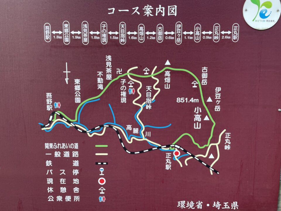 伊豆ヶ岳コース案内図