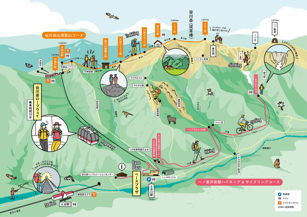 谷川岳登山マップ 谷川岳ロープウェイより