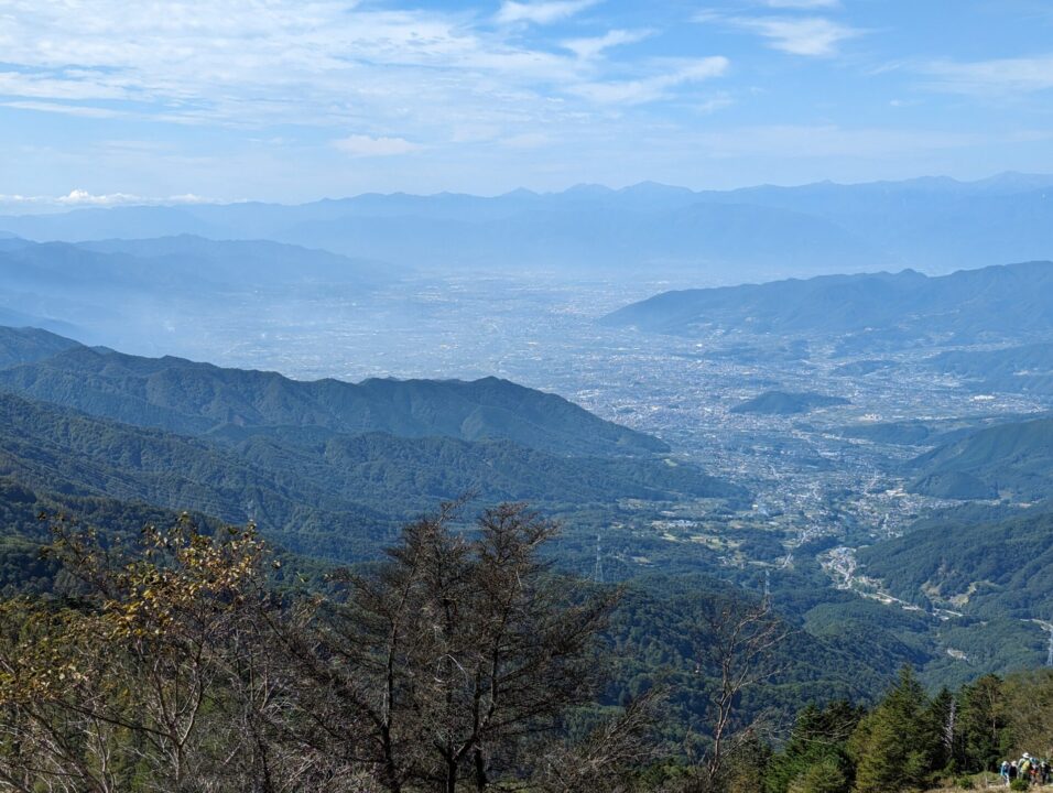 大菩薩嶺から甲府盆地を望む