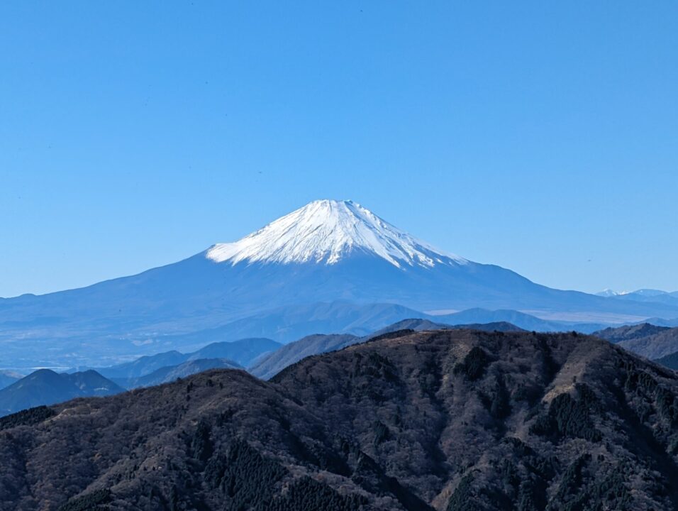 大山山頂から富士山