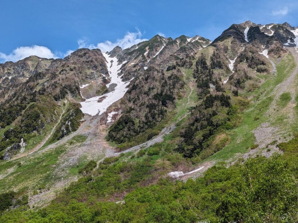 岳沢ルート　西穂高方面の稜線