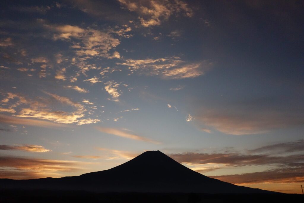 ふもとっぱらキャンプ場の夕焼け