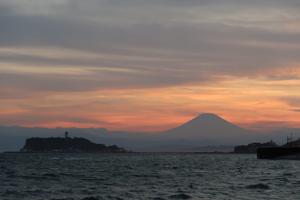 稲村ヶ崎公園での夕暮