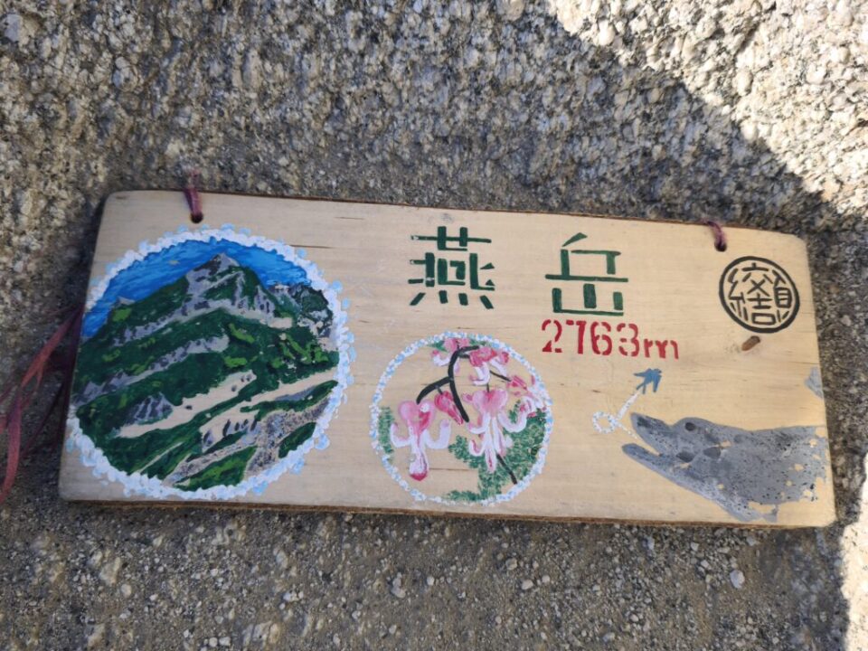 燕岳山頂のパネル