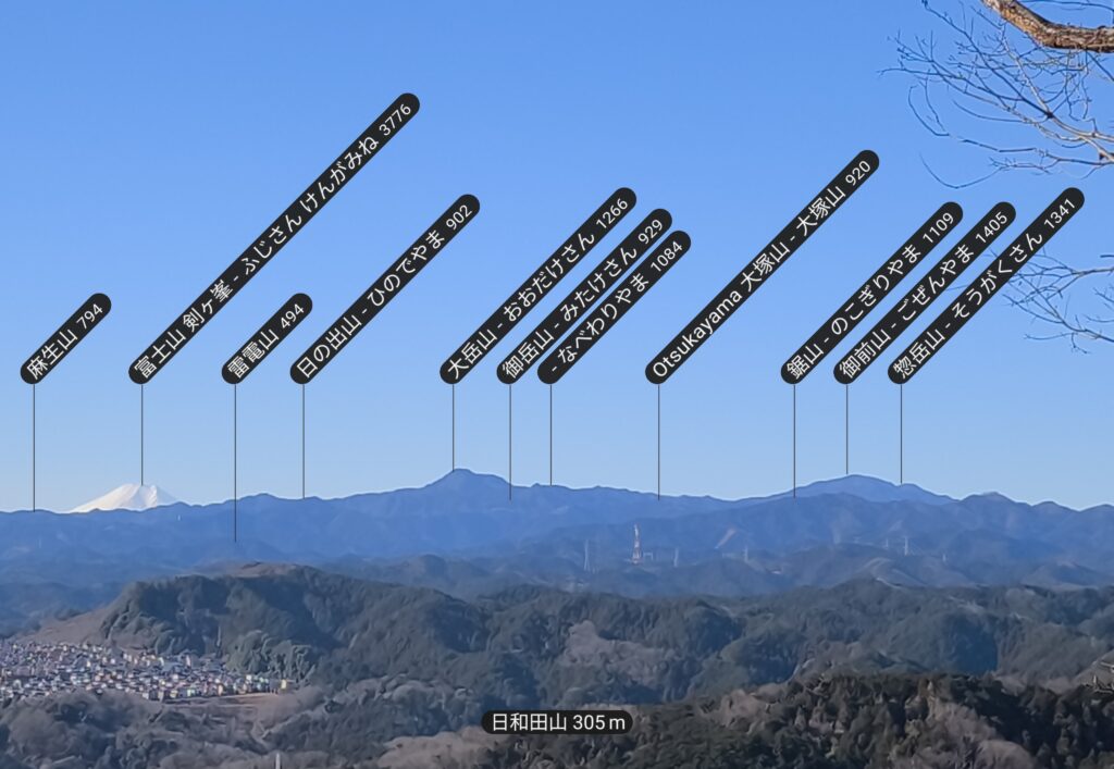 日和田山から富士山と青梅の山