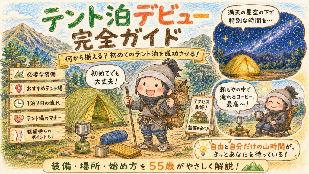  【テント泊デビュー完全ガイド】装備・場所・始め方 
