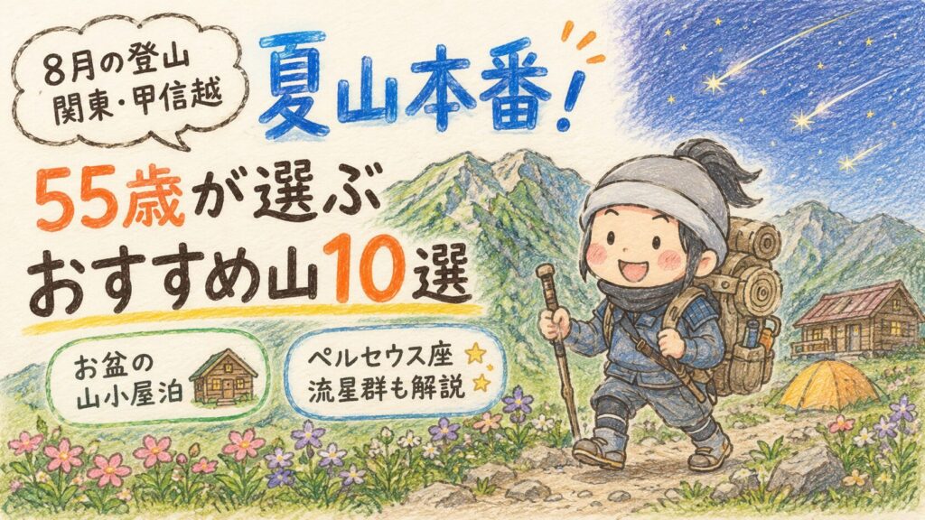 【8月の登山 関東・甲信越】夏山本番!55歳が選ぶおすすめ山10選