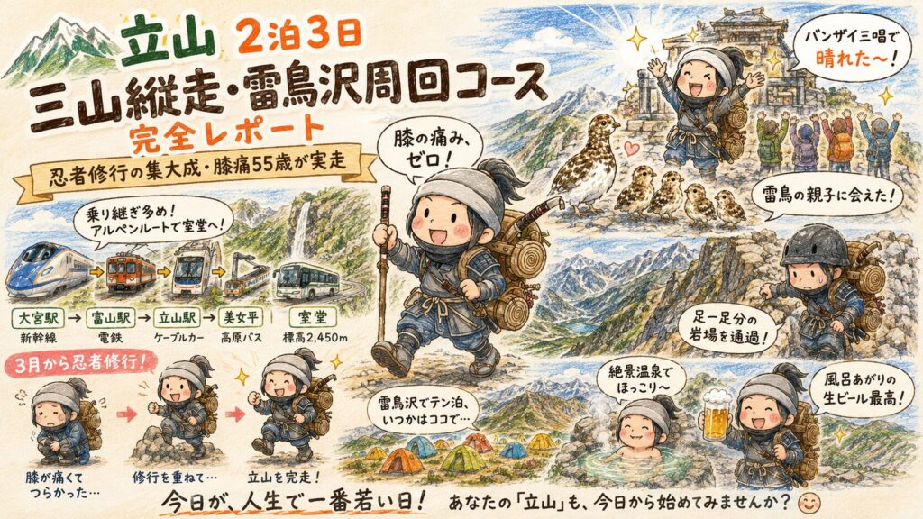  【立山 2泊3日】室堂から三山縦走・雷鳥沢周回コース完全レポート 